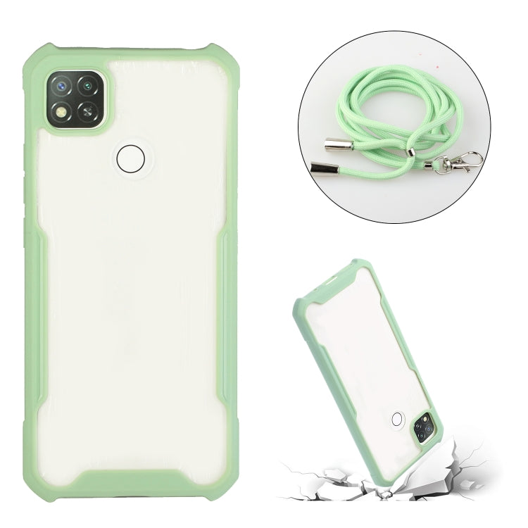 For Xiaomi Redmi 9C / 9 (Indian Version) Acrylic + Color TPU Shockproof Case with Neck Lanyard