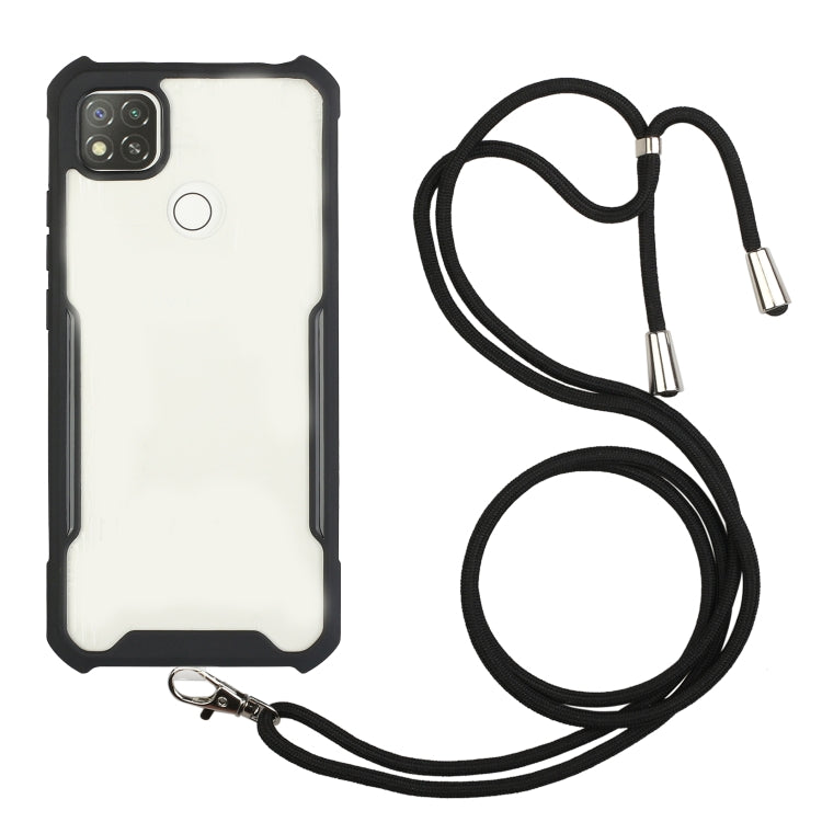 For Xiaomi Redmi 9C / 9 (Indian Version) Acrylic + Color TPU Shockproof Case with Neck Lanyard