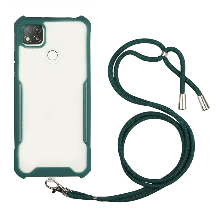 For Xiaomi Redmi 9C / 9 (Indian Version) Acrylic + Color TPU Shockproof Case with Neck Lanyard