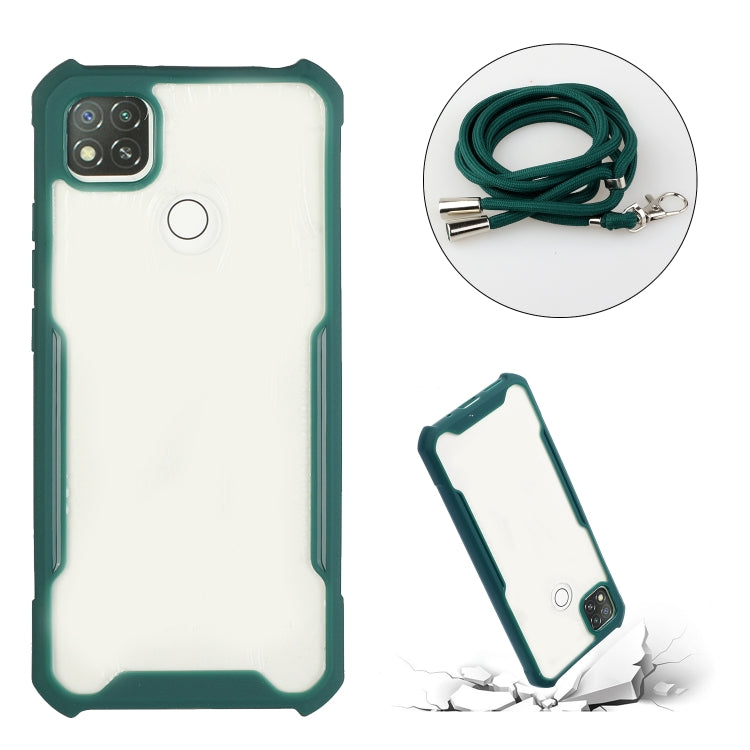 For Xiaomi Redmi 9C / 9 (Indian Version) Acrylic + Color TPU Shockproof Case with Neck Lanyard