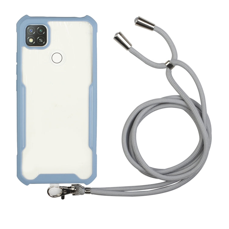 For Xiaomi Redmi 9C / 9 (Indian Version) Acrylic + Color TPU Shockproof Case with Neck Lanyard