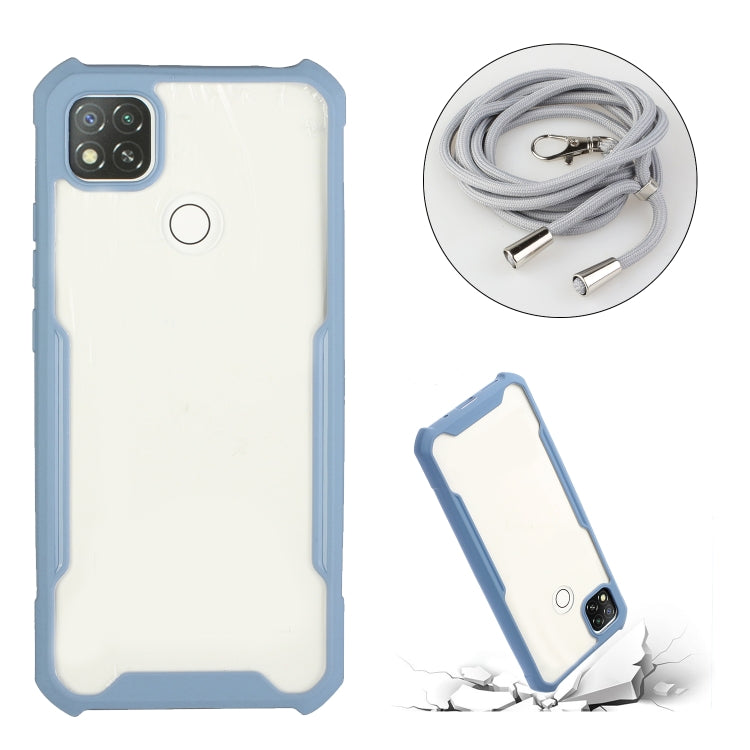 For Xiaomi Redmi 9C / 9 (Indian Version) Acrylic + Color TPU Shockproof Case with Neck Lanyard