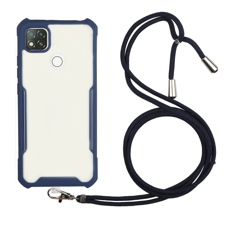 For Xiaomi Redmi 9C / 9 (Indian Version) Acrylic + Color TPU Shockproof Case with Neck Lanyard