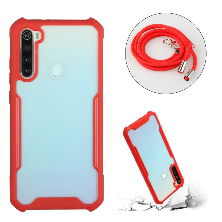 For Xiaomi Redmi Note 8 Acrylic + Color TPU Shockproof Case with Neck Lanyard