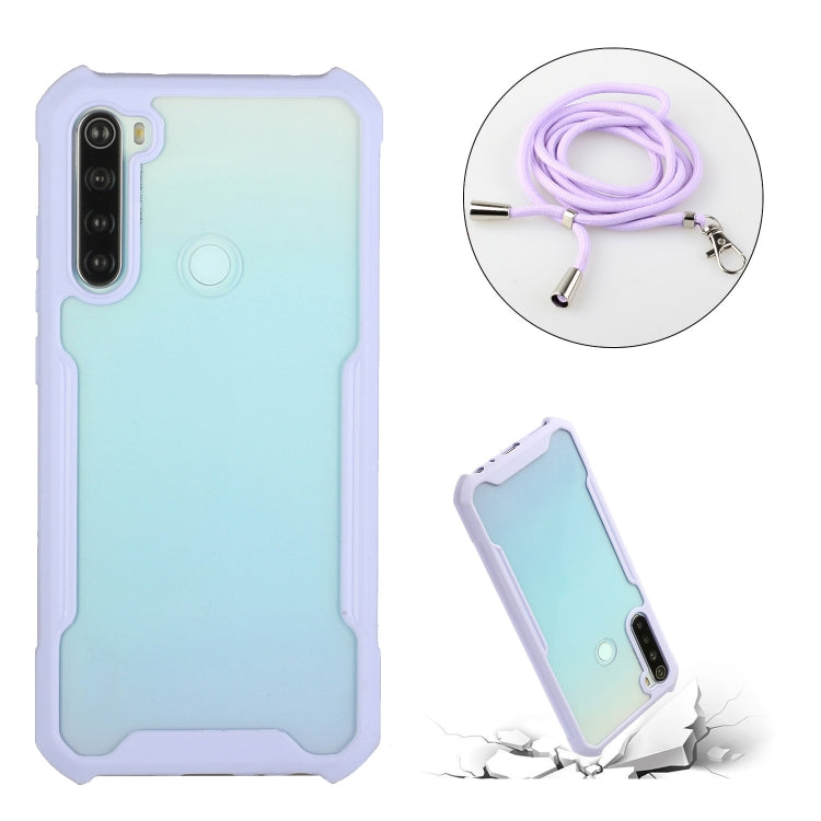 For Xiaomi Redmi Note 8 Acrylic + Color TPU Shockproof Case with Neck Lanyard