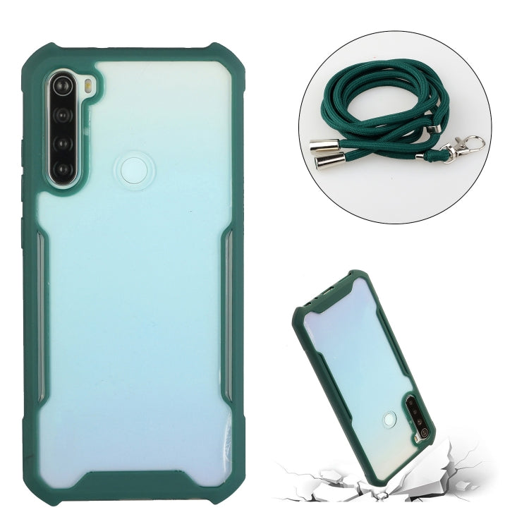 For Xiaomi Redmi Note 8 Acrylic + Color TPU Shockproof Case with Neck Lanyard