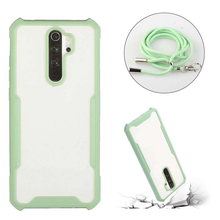 For Xiaomi Redmi Note 8 Pro Acrylic + Color TPU Shockproof Case with Neck Lanyard