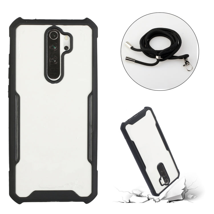 For Xiaomi Redmi Note 8 Pro Acrylic + Color TPU Shockproof Case with Neck Lanyard