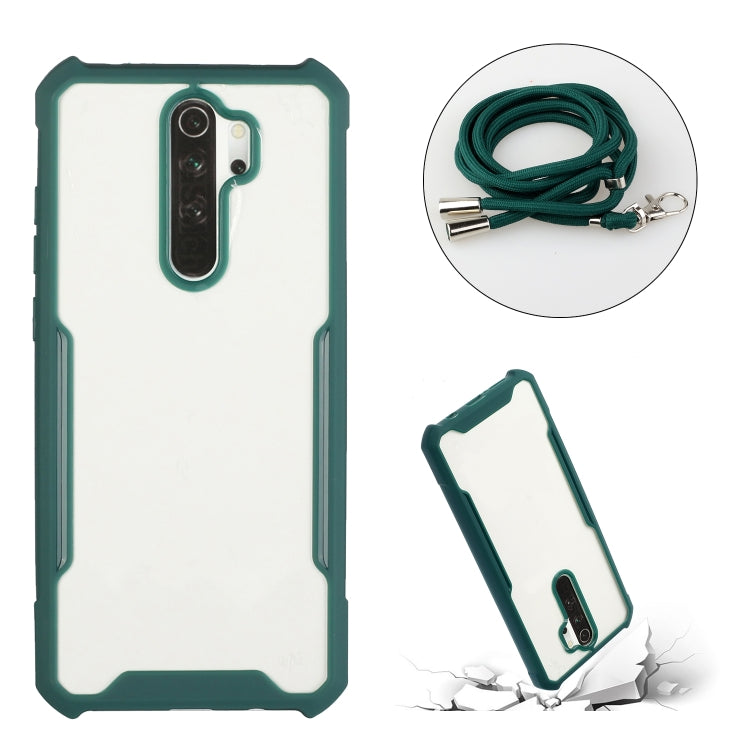 For Xiaomi Redmi Note 8 Pro Acrylic + Color TPU Shockproof Case with Neck Lanyard