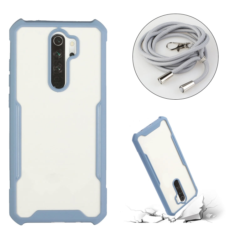 For Xiaomi Redmi Note 8 Pro Acrylic + Color TPU Shockproof Case with Neck Lanyard