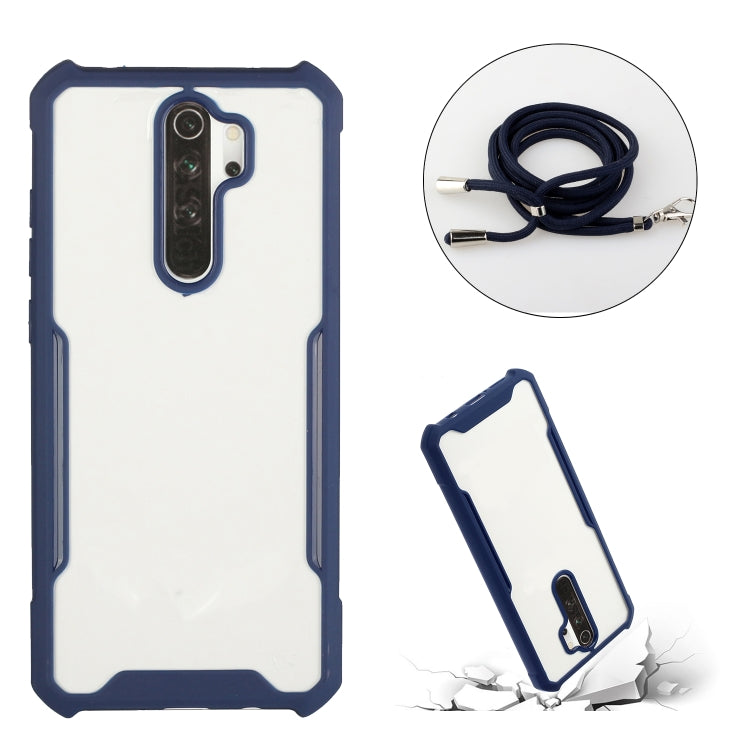 For Xiaomi Redmi Note 8 Pro Acrylic + Color TPU Shockproof Case with Neck Lanyard