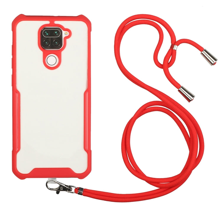 For Xiaomi Redmi Note 9 / 10X 4G Acrylic + Color TPU Shockproof Case with Neck Lanyard