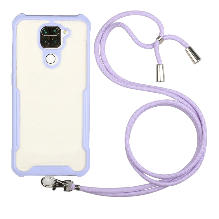 For Xiaomi Redmi Note 9 / 10X 4G Acrylic + Color TPU Shockproof Case with Neck Lanyard