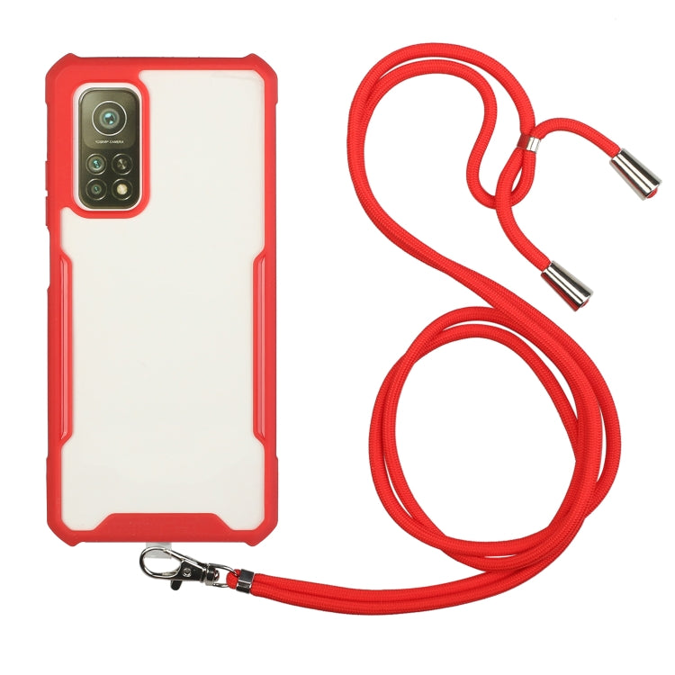 For Xiaomi Mi 10T / 10 Pro / Redmi K30S Acrylic + Color TPU Shockproof Case with Neck Lanyard