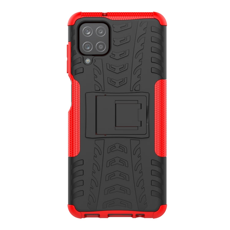 For Samsung Galaxy A12 5G Tire Texture Shockproof TPU+PC Protective Case with Holder