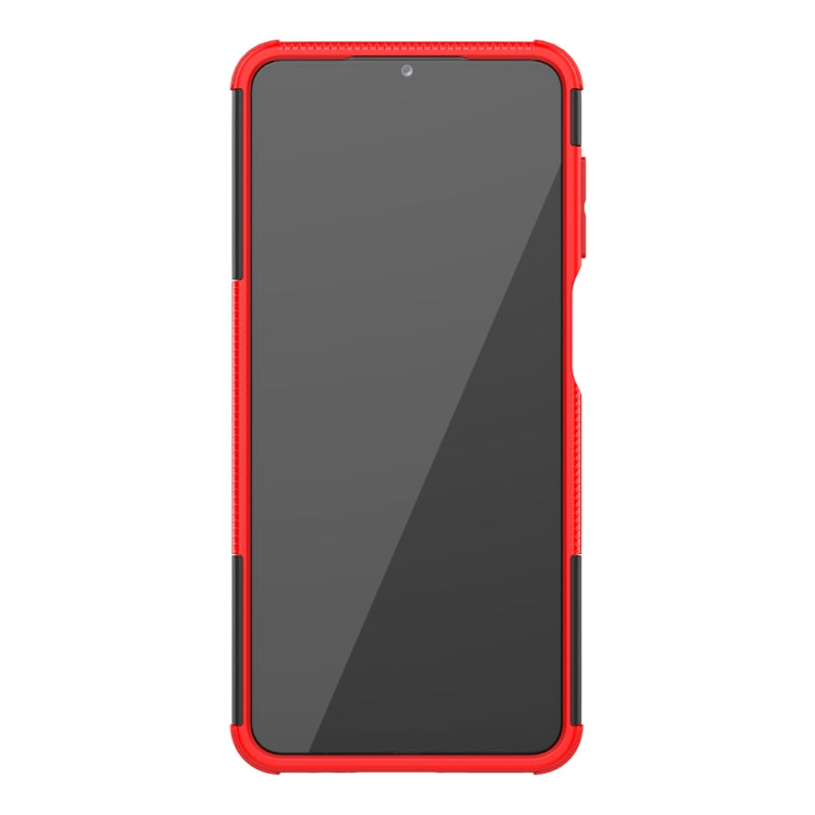 For Samsung Galaxy A12 5G Tire Texture Shockproof TPU+PC Protective Case with Holder