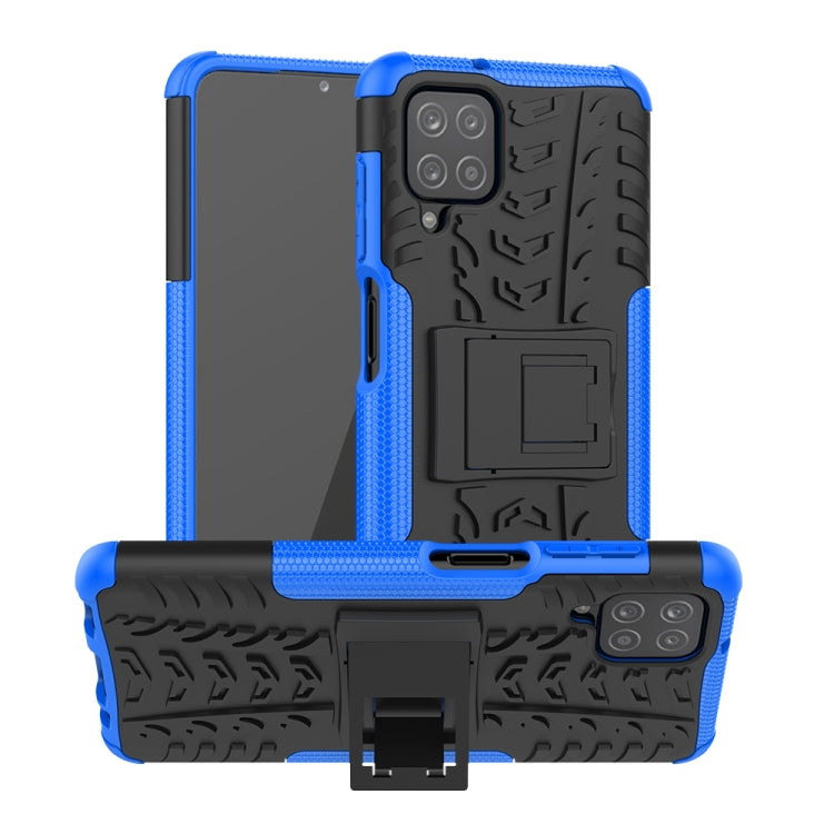 For Samsung Galaxy A12 5G Tire Texture Shockproof TPU+PC Protective Case with Holder