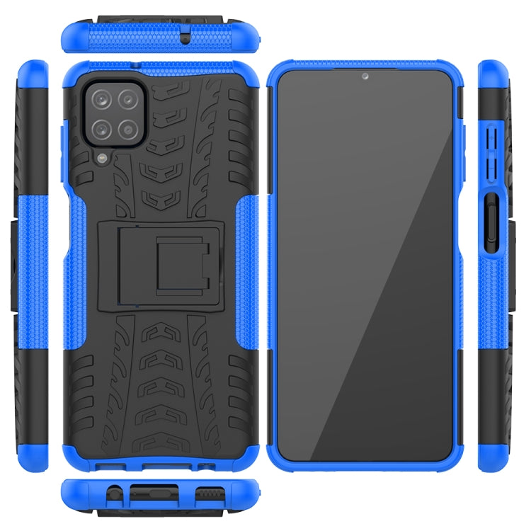 For Samsung Galaxy A12 5G Tire Texture Shockproof TPU+PC Protective Case with Holder