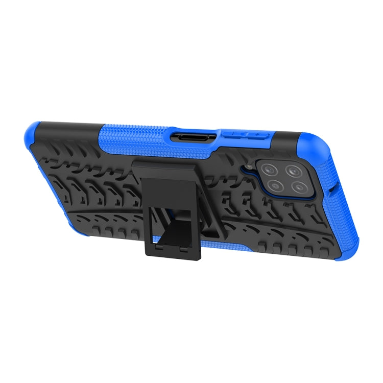 For Samsung Galaxy A12 5G Tire Texture Shockproof TPU+PC Protective Case with Holder