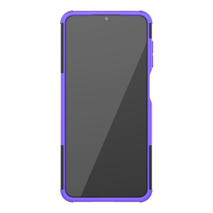 For Samsung Galaxy A12 5G Tire Texture Shockproof TPU+PC Protective Case with Holder