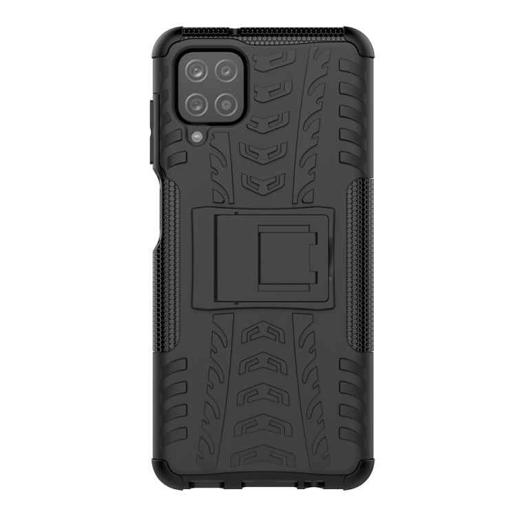 For Samsung Galaxy A12 5G Tire Texture Shockproof TPU+PC Protective Case with Holder