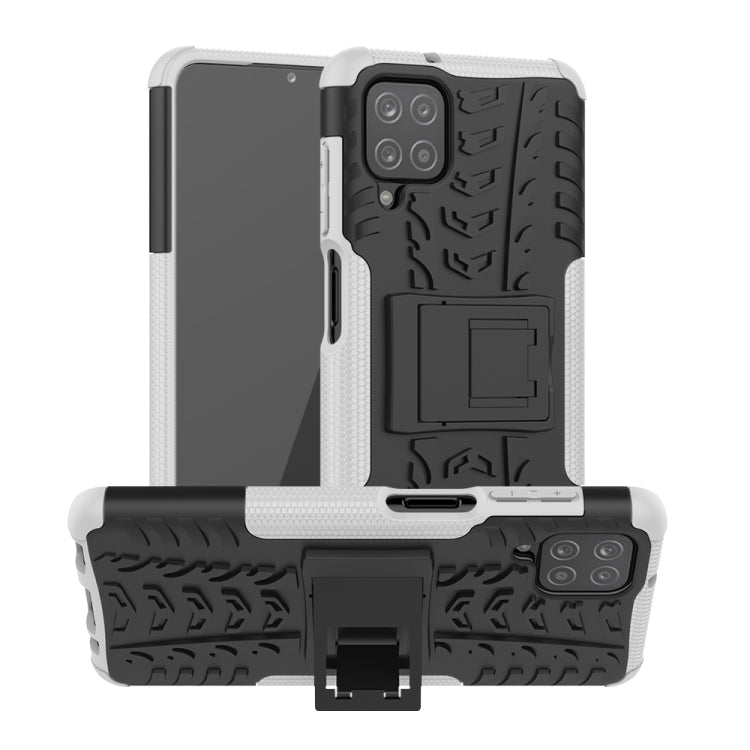 For Samsung Galaxy A12 5G Tire Texture Shockproof TPU+PC Protective Case with Holder