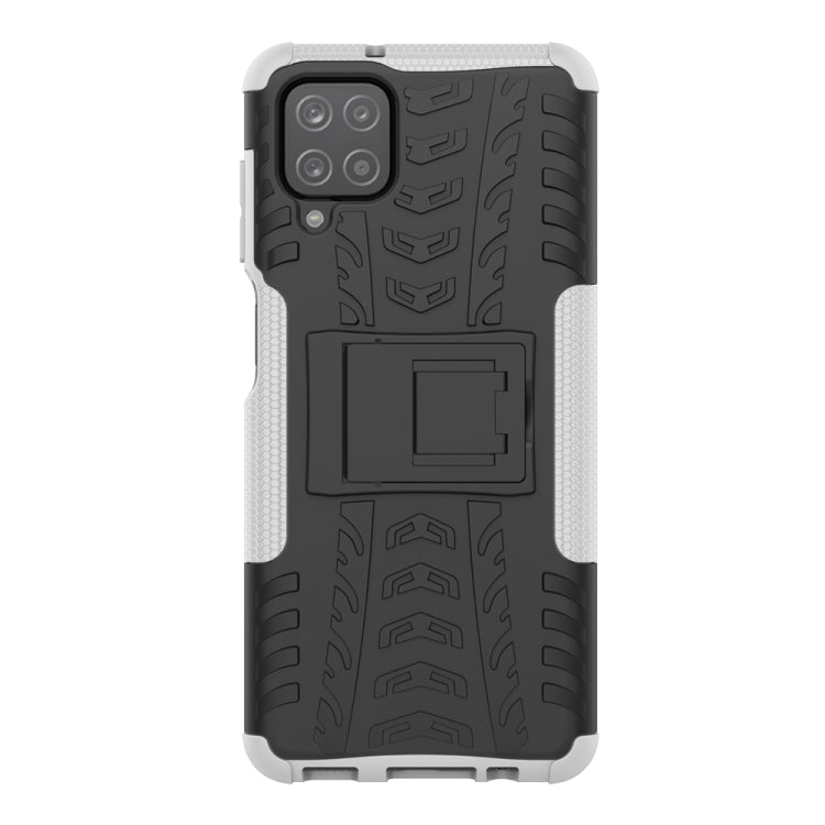 For Samsung Galaxy A12 5G Tire Texture Shockproof TPU+PC Protective Case with Holder