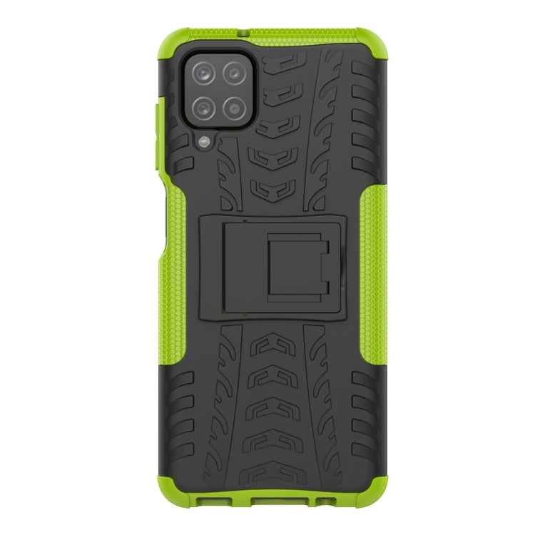 For Samsung Galaxy A12 5G Tire Texture Shockproof TPU+PC Protective Case with Holder
