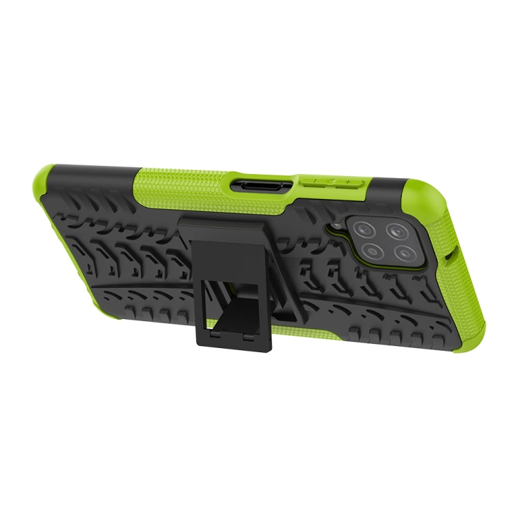 For Samsung Galaxy A12 5G Tire Texture Shockproof TPU+PC Protective Case with Holder