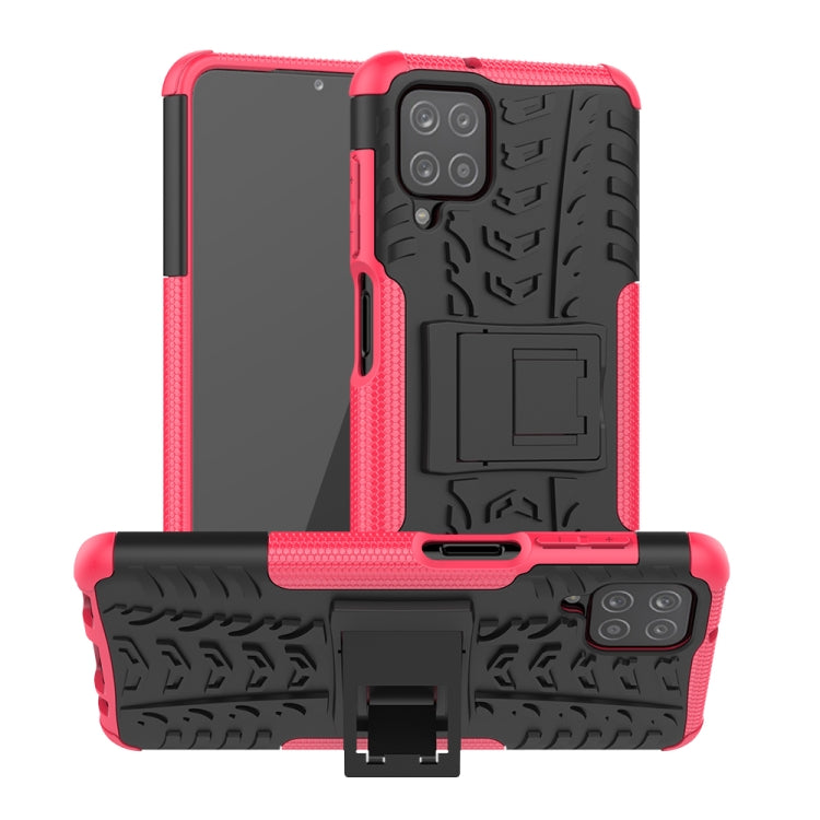 For Samsung Galaxy A12 5G Tire Texture Shockproof TPU+PC Protective Case with Holder