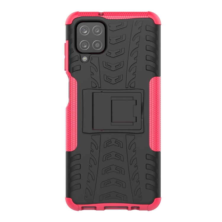 For Samsung Galaxy A12 5G Tire Texture Shockproof TPU+PC Protective Case with Holder