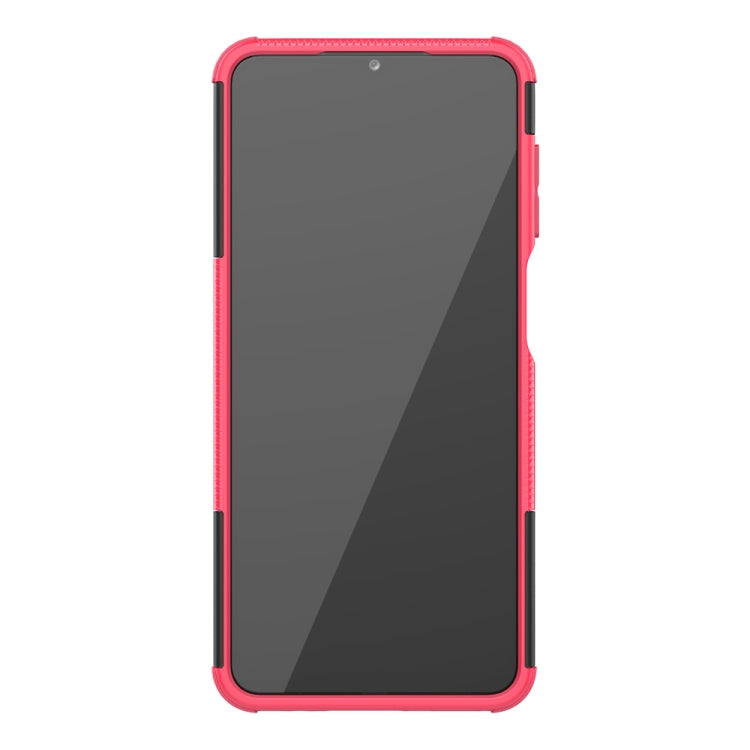 For Samsung Galaxy A12 5G Tire Texture Shockproof TPU+PC Protective Case with Holder