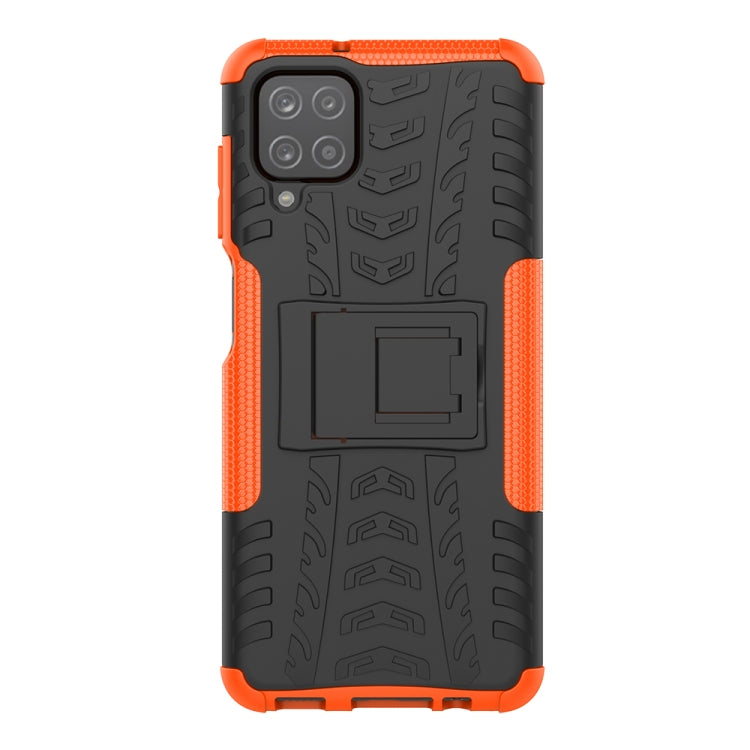 For Samsung Galaxy A12 5G Tire Texture Shockproof TPU+PC Protective Case with Holder