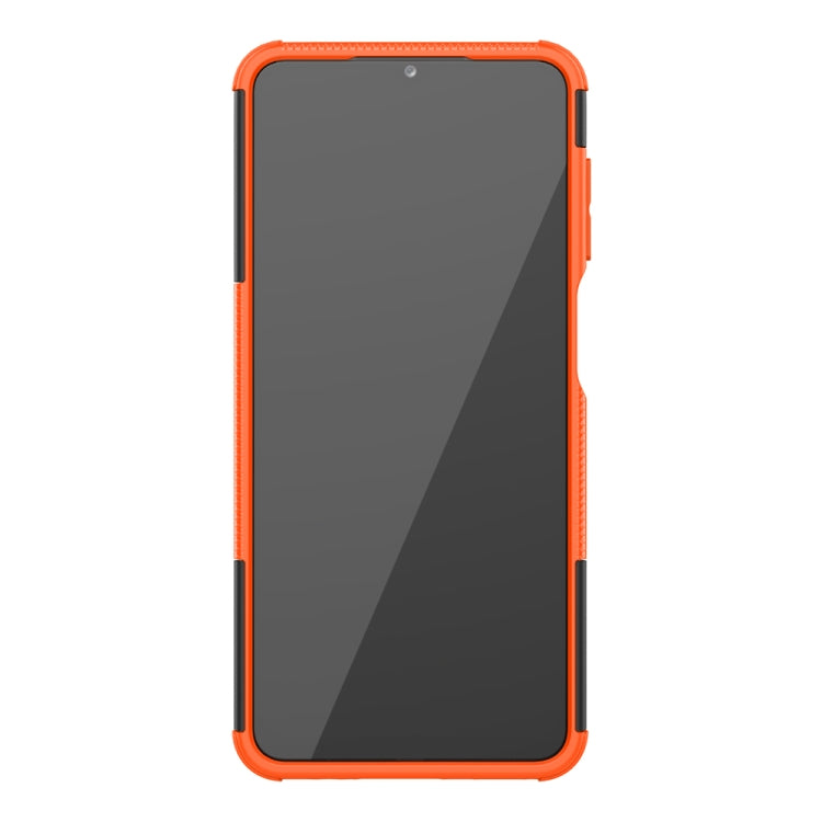For Samsung Galaxy A12 5G Tire Texture Shockproof TPU+PC Protective Case with Holder