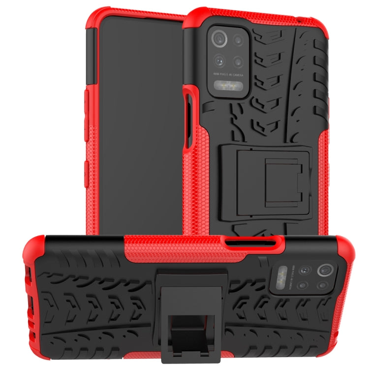 For LG K52 5G Tire Texture Shockproof TPU+PC Protective Case with Holder