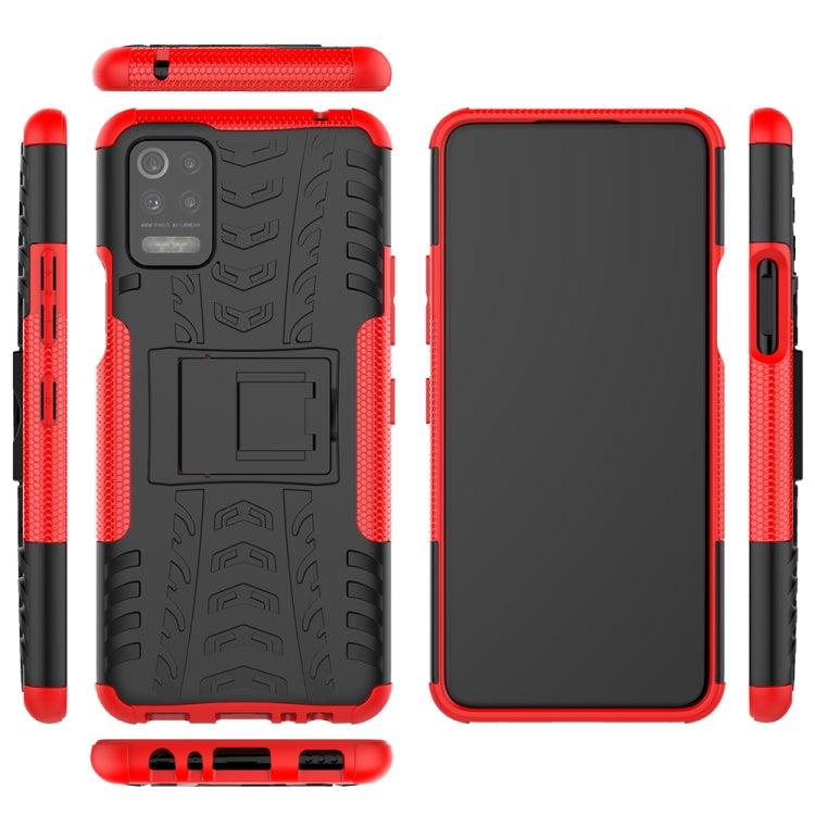 For LG K52 5G Tire Texture Shockproof TPU+PC Protective Case with Holder
