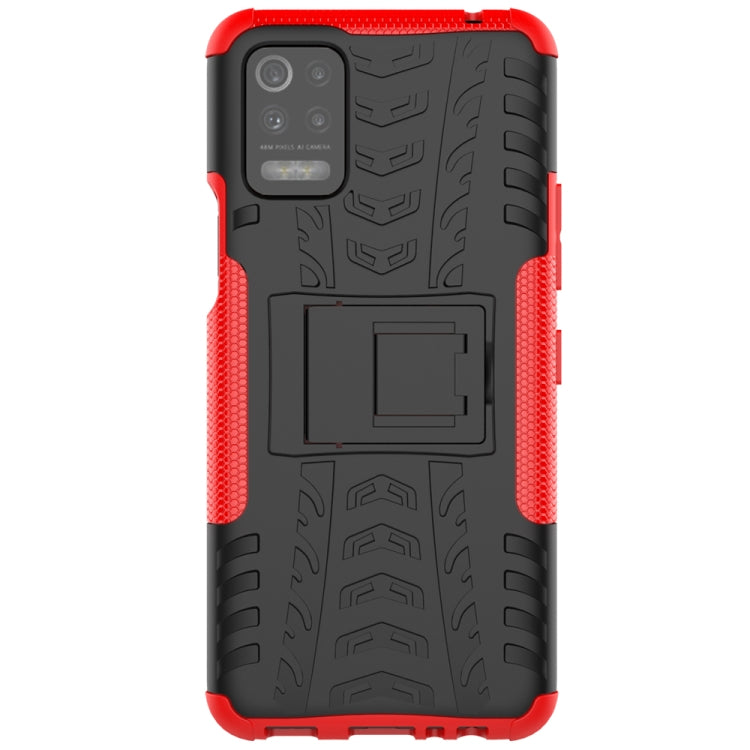 For LG K52 5G Tire Texture Shockproof TPU+PC Protective Case with Holder
