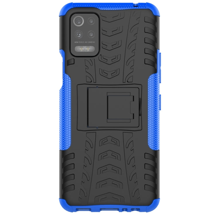 For LG K52 5G Tire Texture Shockproof TPU+PC Protective Case with Holder