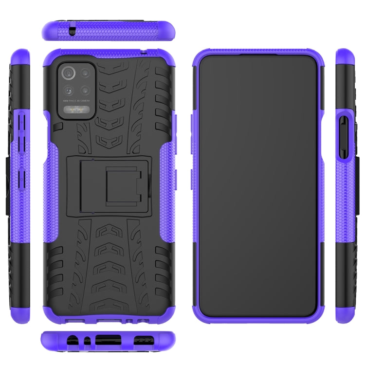 For LG K52 5G Tire Texture Shockproof TPU+PC Protective Case with Holder