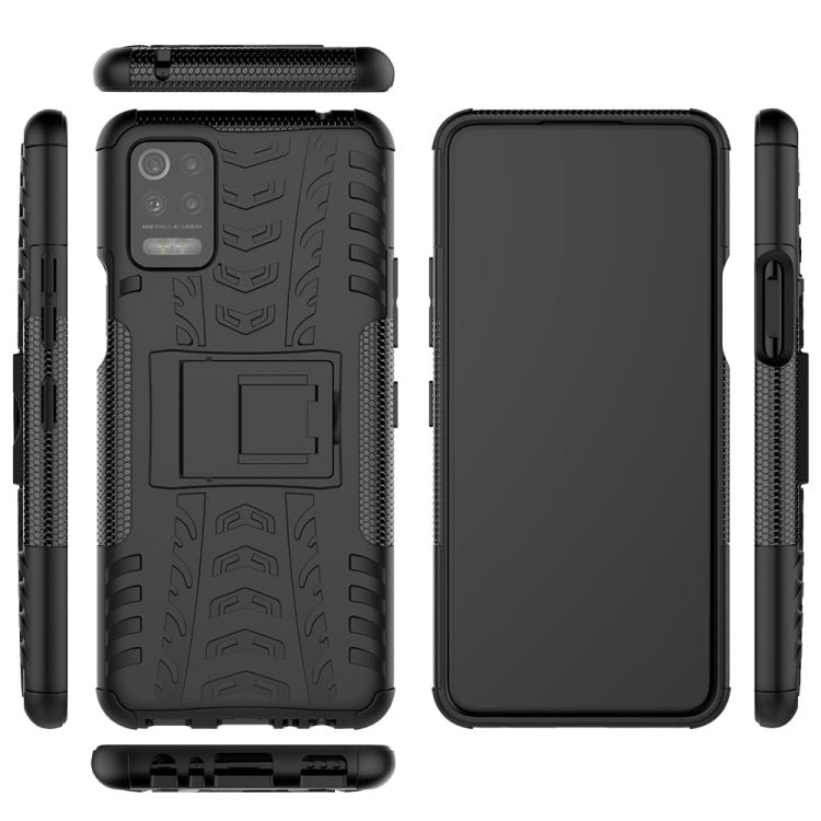 For LG K52 5G Tire Texture Shockproof TPU+PC Protective Case with Holder