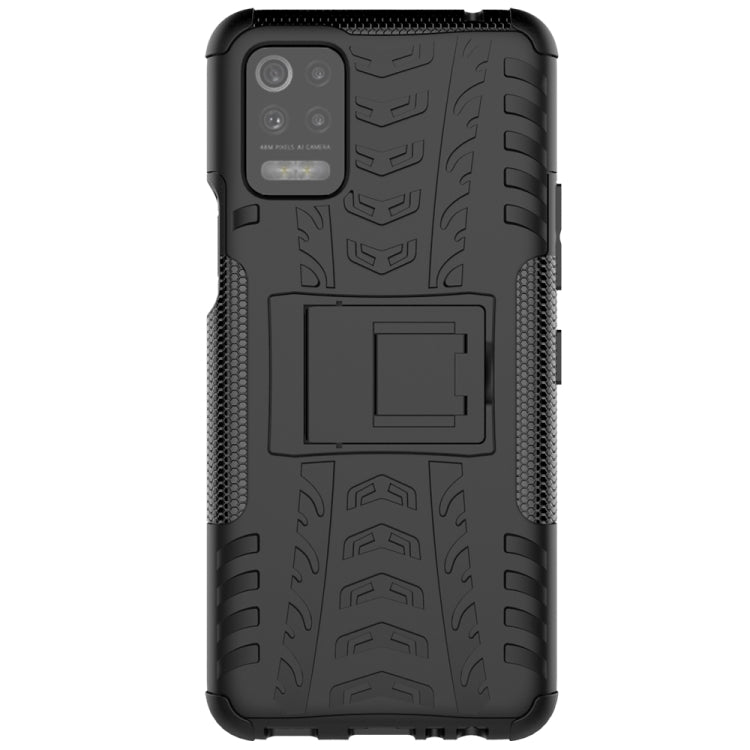 For LG K52 5G Tire Texture Shockproof TPU+PC Protective Case with Holder