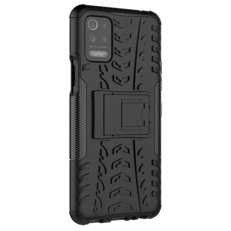 For LG K52 5G Tire Texture Shockproof TPU+PC Protective Case with Holder