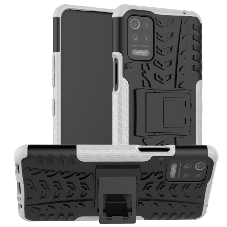 For LG K52 5G Tire Texture Shockproof TPU+PC Protective Case with Holder
