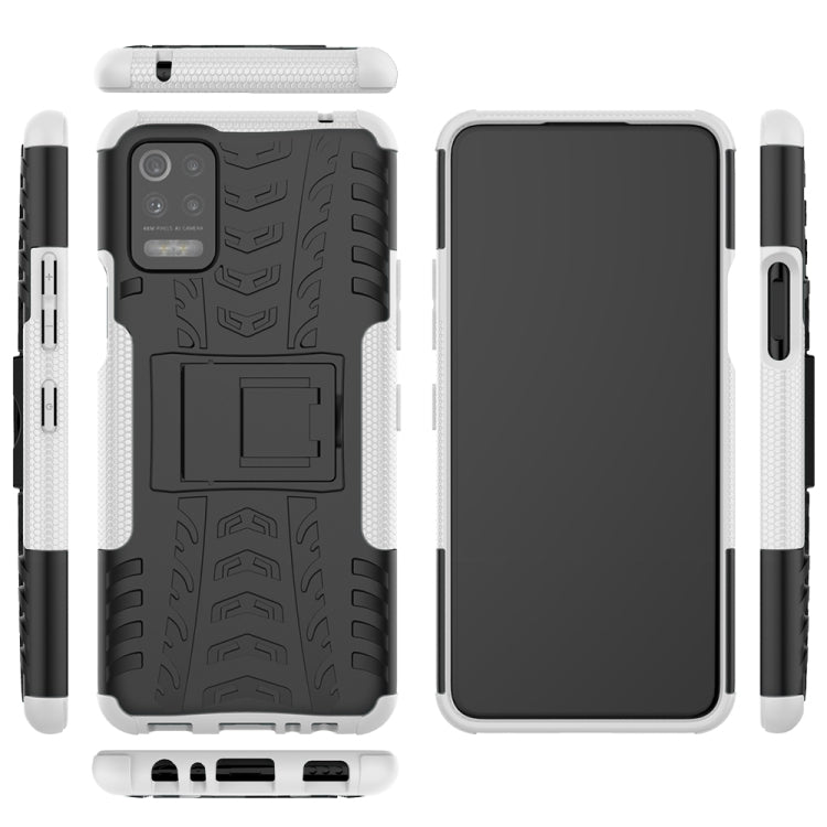 For LG K52 5G Tire Texture Shockproof TPU+PC Protective Case with Holder
