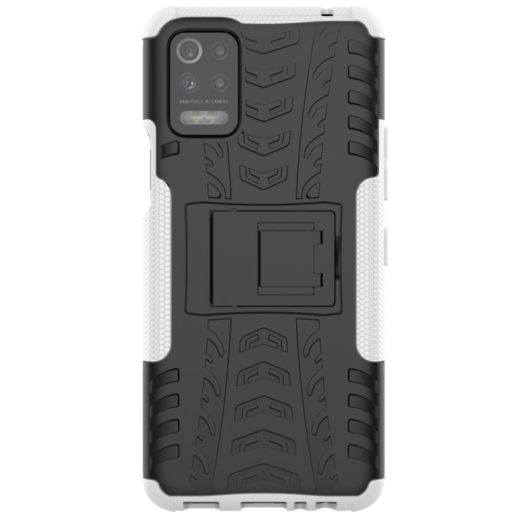 For LG K52 5G Tire Texture Shockproof TPU+PC Protective Case with Holder