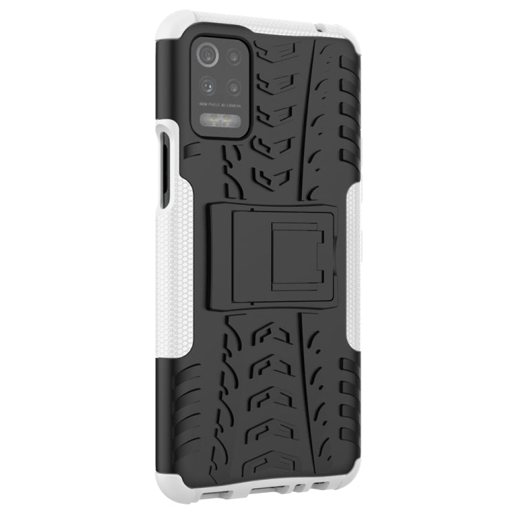 For LG K52 5G Tire Texture Shockproof TPU+PC Protective Case with Holder