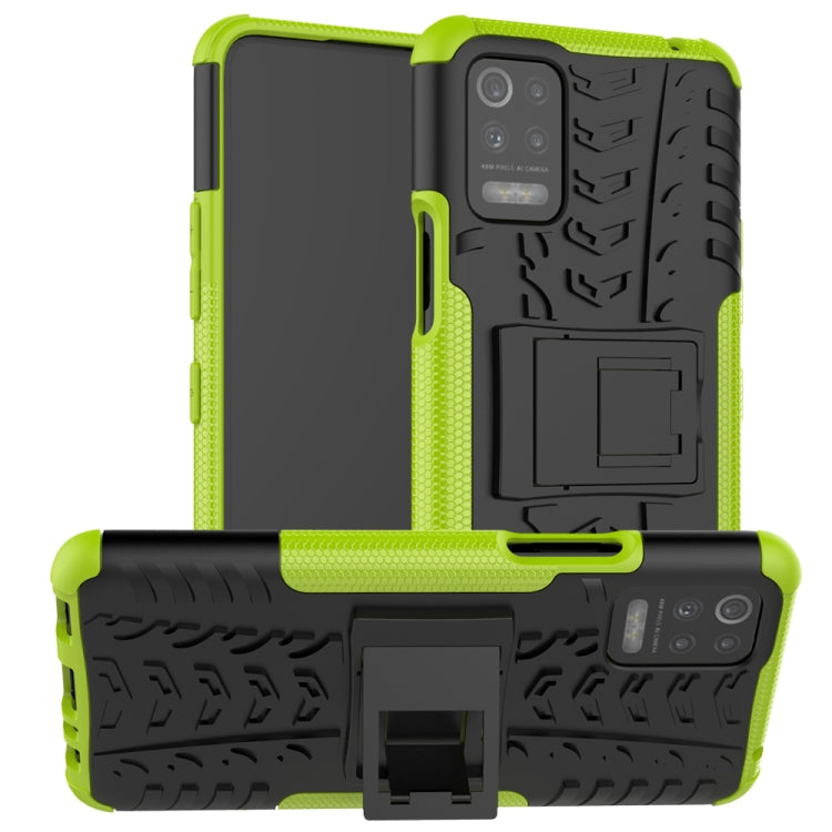 For LG K52 5G Tire Texture Shockproof TPU+PC Protective Case with Holder
