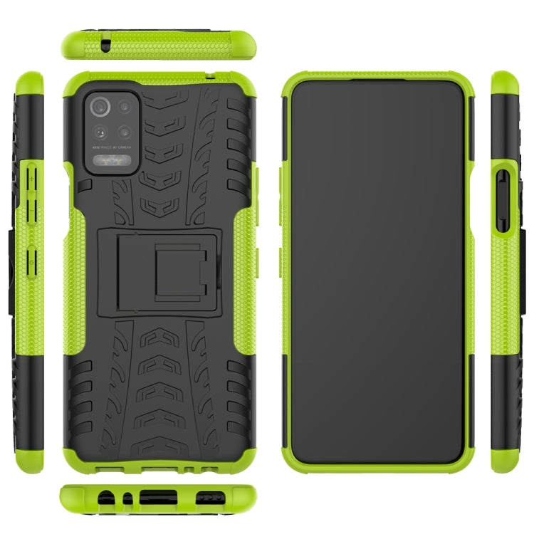 For LG K52 5G Tire Texture Shockproof TPU+PC Protective Case with Holder