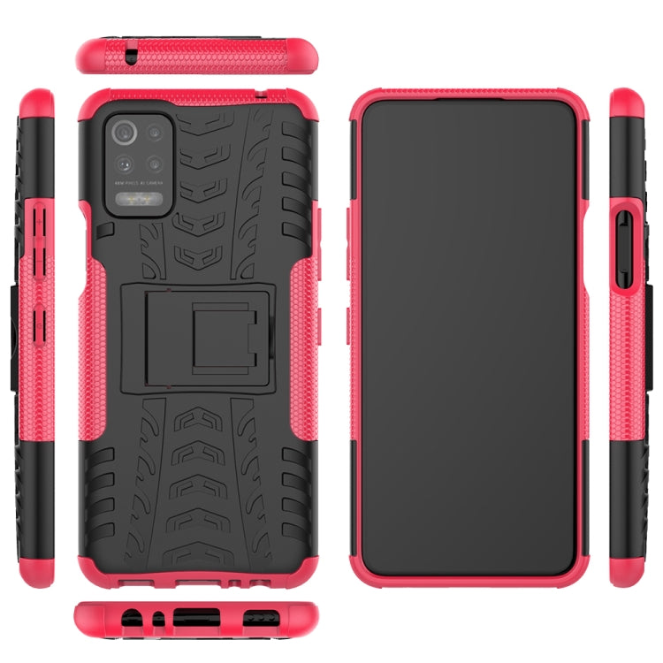 For LG K52 5G Tire Texture Shockproof TPU+PC Protective Case with Holder