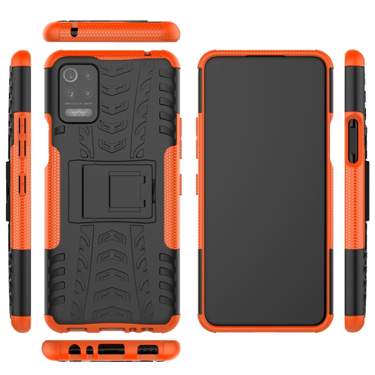 For LG K52 5G Tire Texture Shockproof TPU+PC Protective Case with Holder